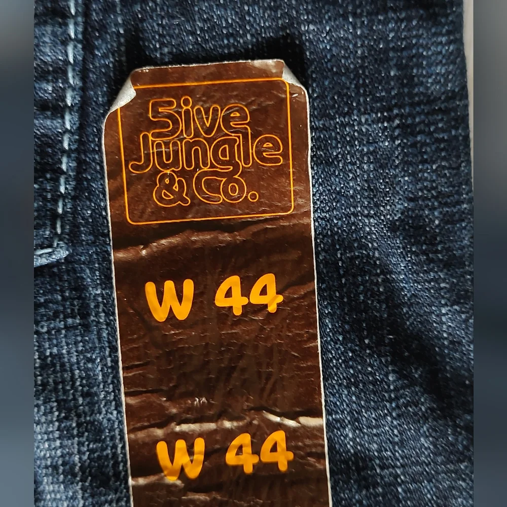 5ive Jungle Jeans Bermuda shorts Embroidery Vintage Streetwear Size 44 New Blue